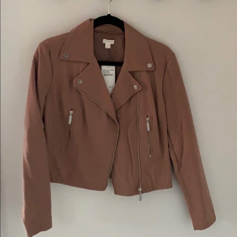 Women’s Small Faux Leather Bomber Jacket